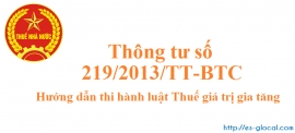 Thông tư 219/2013/TT-BTC hướng dẫn luật thuế GTGT